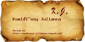 Komlóssy Julianna névjegykártya